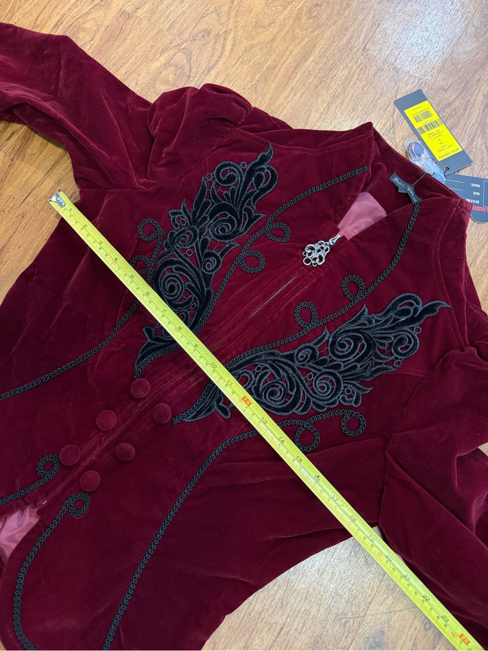 Devil Fashion Jacket Goth Suede Velvet Tripp Style Dungeon NWT Women’s wine L - Picture 7 of 9